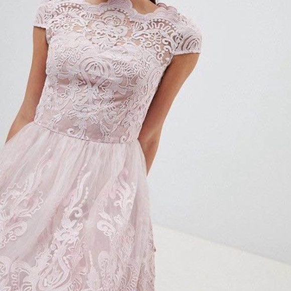 Dusty pink lace dress by Chi Chi London - Picture 4 of 5